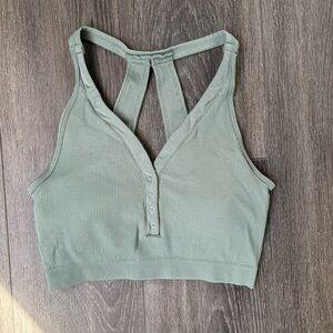 Yogalicious sage green yoga work out top / sports bra. Size xl.